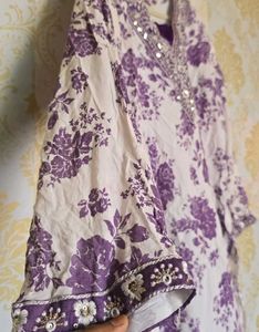 Purple Floral Kurta set