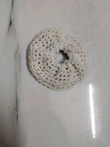 Handmade Crochet Hair Scrunchie - Cream