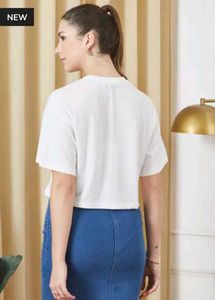 Shein Drop Shoulder Typographic Chest Print Crew T