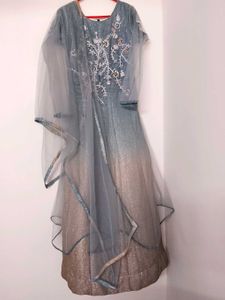 Elegant Sequined Ombre Ethnic Gown