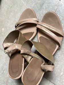 Stylish Beige & Gold Sandals