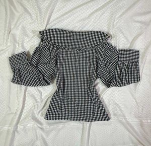 Cute Checks Ruffles Top