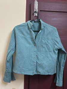 Sea green Button-Up Collared Shirt