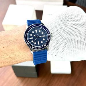 ARMANI EXCHANGE MENS BLUE STRAP WATCH