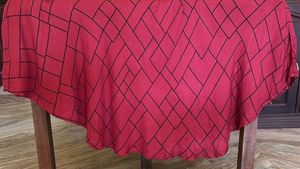 Maroon checkered asymmetric dress