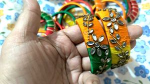 🌈Vibrant Silk Thread Bangle Set
