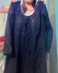 Elegant Black Embellished hand work suit