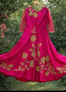 Elegant Pink Embroidered gown