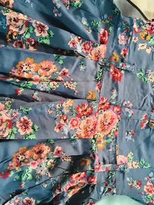 Beautiful Floral Print Ethnic Gown cum kurti top