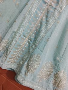 W Cyam Glitter Sequence Work Kurta with Leggings