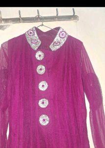 party wear Purple Kurta Suit three piece