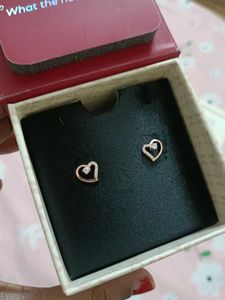 rose gold beautiful heart earring