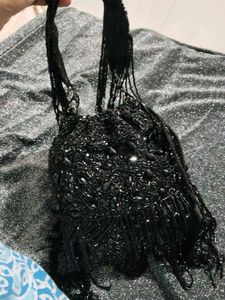 Elegant Beaded Crystal Fringe Bag