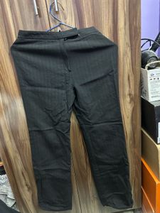 Striped Black Formal Trousers