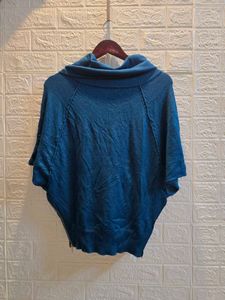 Stylish Teal Cowl Neck Top