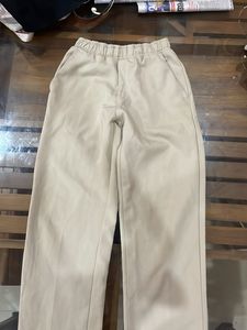 Women's Beige Wide-Leg Pants