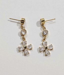 Anti Tarnish floral drop earrings