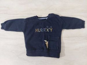 Cute Navy "HURRAY" Sweatshirt
