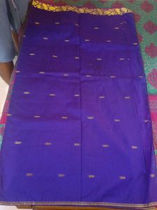 Vibrant Purple Saree with Gold Border