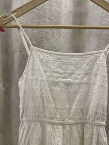 Chic White Broderie Anglaise Summer Dress