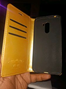Poco f1 Flip Cover In Golden Colour