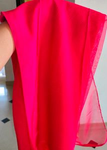 Medium Rose Netted Anarkali Kurthi Set