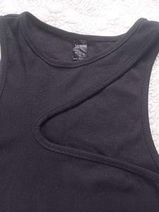 Stylish Cut-Out Ribbed Crop Top