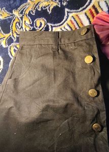 Black Button-Up Mini Skirt