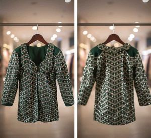 Embellished Emerald Green Blouse
