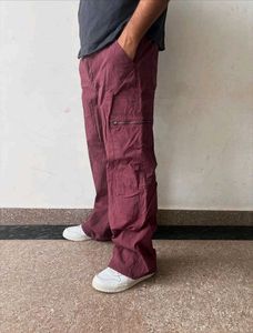 Men's Maroon Cargo Pants
