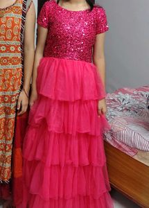 Sparkling Pink Tiered Gown