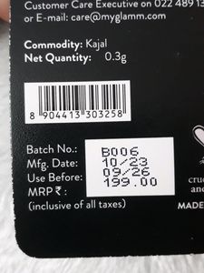 MyGlamm Super Kohl Long Stay Kajal - Black | Matte