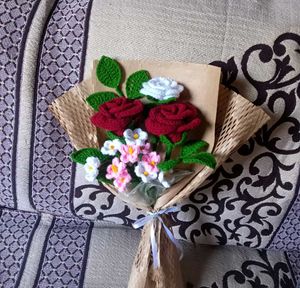 Handmade Crocheted Flower Bouquet