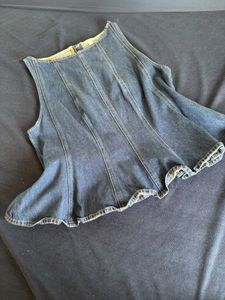 H&amp;M Denim Peplum Top