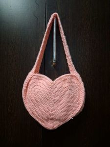 Crocheted Heart Shaped Bag