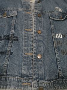 Denim Jacket with Graffiti