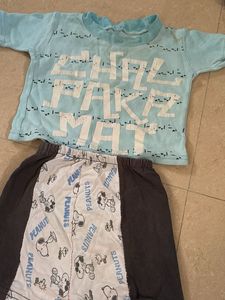 Cute Snoopy T-Shirt and Shorts Set