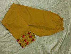 Floral Embroidered Yellow Kurta