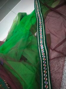 Net 2 Shade Heavy Work Sadi With Stich Blouse