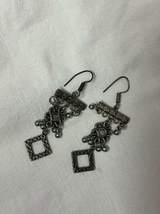 Exquisite Silver Oxidized Jhumka Earrings