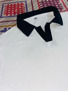 white collar neck cropped tshirt✨