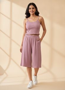 Comfy Ribbed Crop Top & Shorts Set