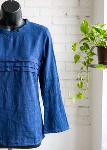 Elegant Blue Linen top