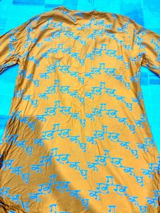 Yellow Printed Kurta