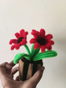 Handmade Pipe Cleaner Potted Flowers