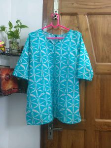Stylish Blue Geometric Print Kurta