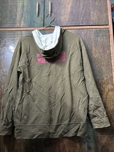 Olive Green Graphic Hoodie