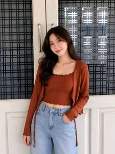 Chic Rust Cardigan