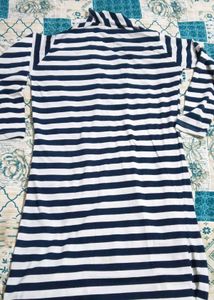Black &amp; White Striped Longline Shrug