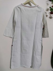W Printed Off-white Kurta
